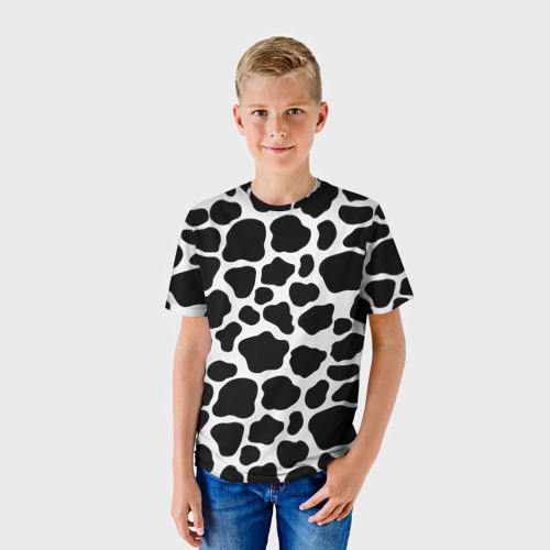 Детская 3D футболка с принтом Пятна Далматинца, фото на моделе #1