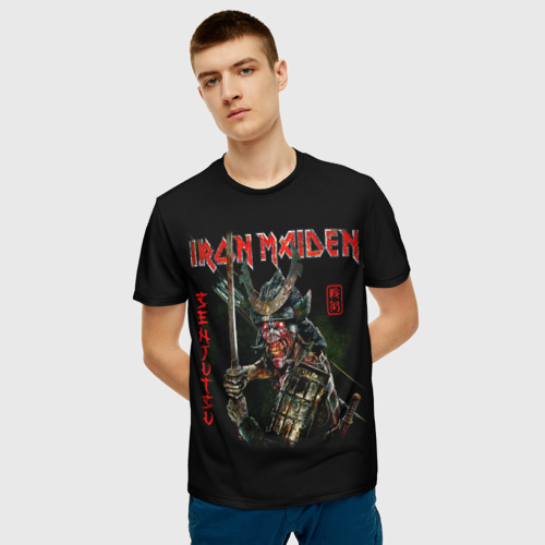 Мужская 3D футболка с принтом Iron Maiden, Senjutsu, фото на моделе #1