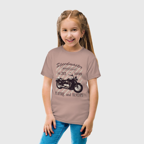 Детская футболка с принтом Triumph speedmaster bonneville, вид сбоку #3