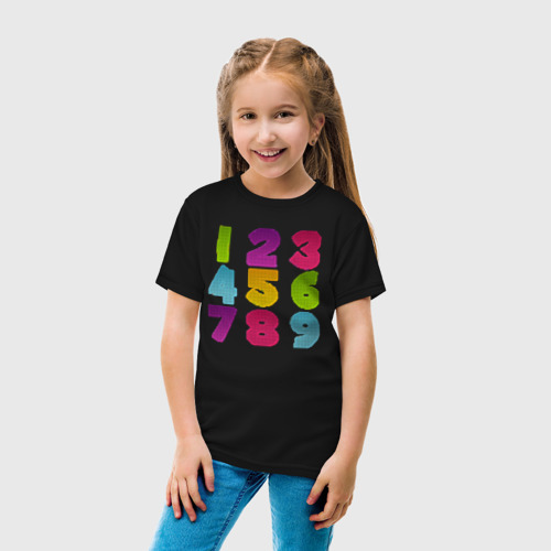 Детская футболка хлопок с принтом Цифры, вид сбоку #3