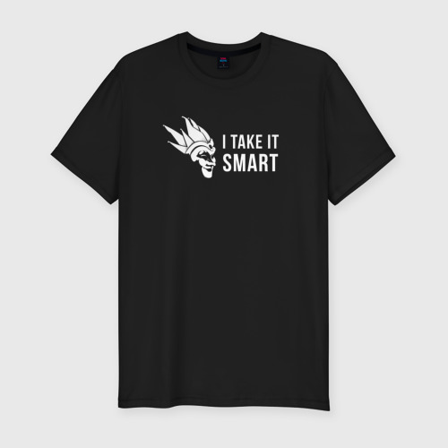 Мужская футболка хлопок Slim с принтом I Take It Smart, вид спереди #2