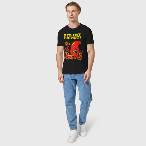 Мужская футболка хлопок с принтом Red Hot chili peppers, вид сбоку #3