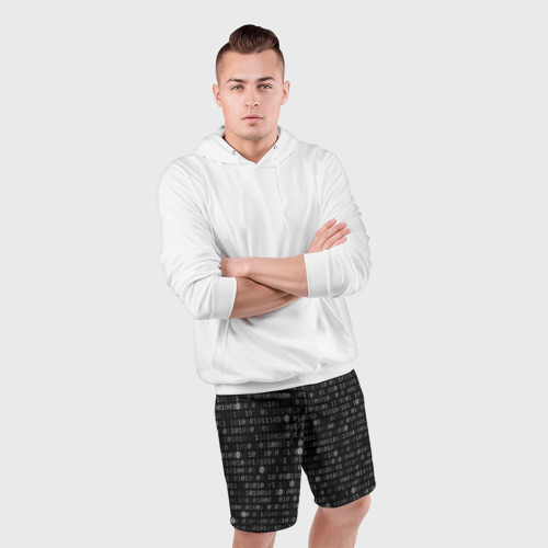 Мужские шорты спортивные с принтом Бинарный код, фото #4