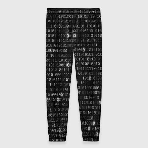 Женские брюки 3D с принтом Бинарный код, вид сзади #1