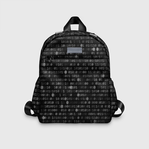 Детский рюкзак 3D с принтом Бинарный код, вид спереди #2
