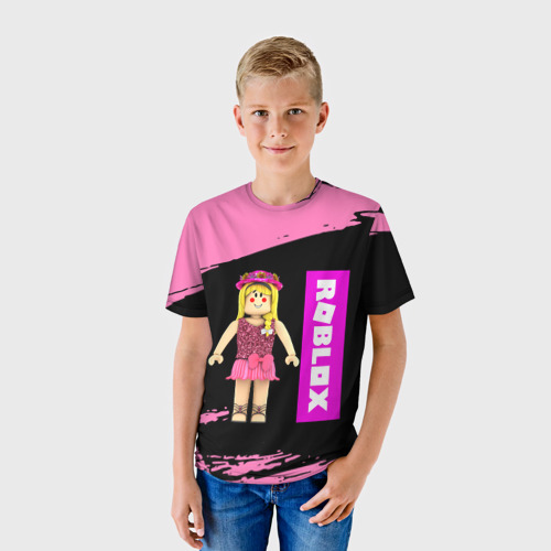 Детская 3D футболка с принтом BARBIE | ROBLOX | РОБЛОКС (Z), фото на моделе #1