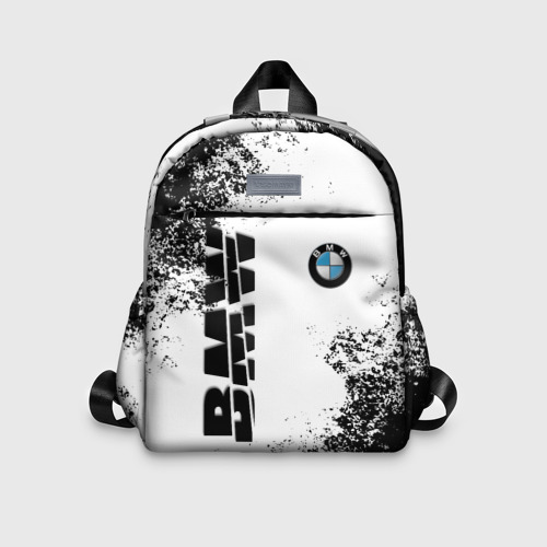 Детский рюкзак 3D с принтом BMW | БМВ РАЗРЕЗАННОЕ ЛОГО, вид спереди #2