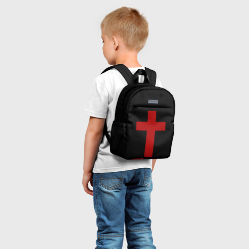 Детский рюкзак 3D с принтом Красный Крест, фото на моделе #1