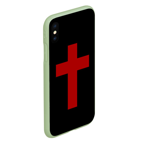 Чехол для iPhone XS Max матовый с принтом Красный Крест, вид сбоку #3