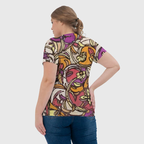 Женская футболка 3D с принтом Цветочный аромат, вид сзади #2