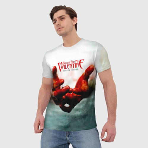 Мужская футболка 3D с принтом Temper Temper - Bullet For My Valentine, фото на моделе #1