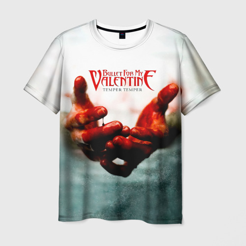 Мужская футболка 3D с принтом Temper Temper - Bullet For My Valentine, вид спереди #2