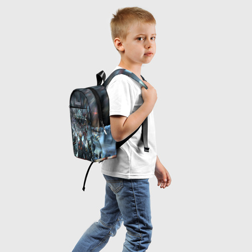 Детский рюкзак 3D с принтом WARFRAME | ВАРФРЕЙМ (Z), вид сзади #1