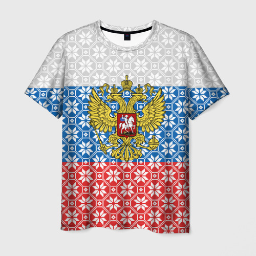 Мужская футболка 3D с принтом Россия Алатырь, вид спереди #2