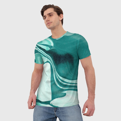 Мужская футболка 3D с принтом Красочный развод, фото на моделе #1