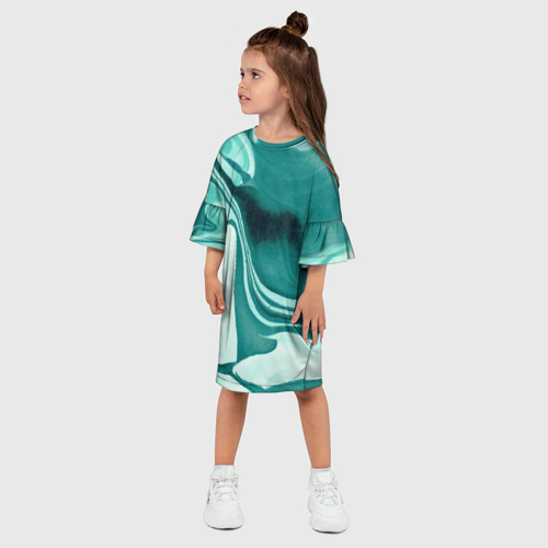 Детское платье 3D с принтом Красочный развод, фото на моделе #1