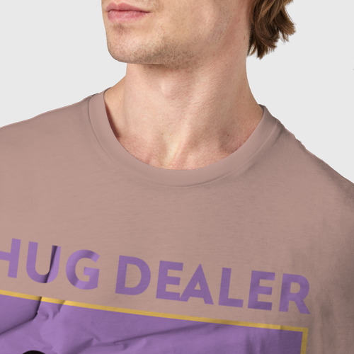 Мужская футболка хлопок с принтом Hug DealerДилер объятий, фото #4