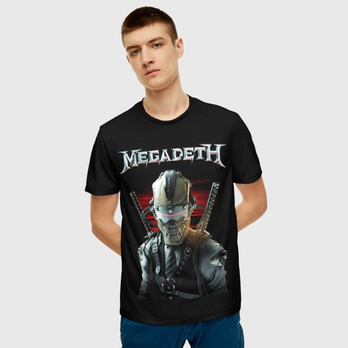 Мужская 3D футболка с принтом Megadeth, фото на моделе #1