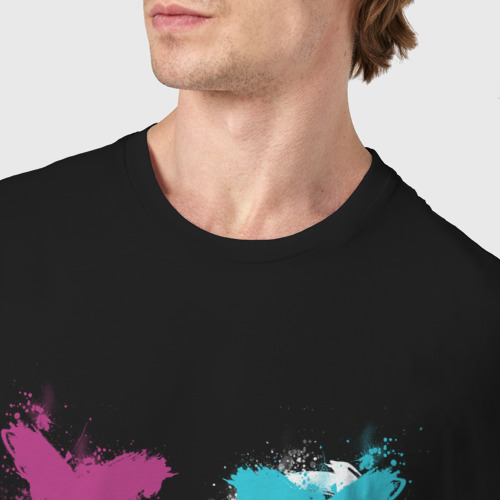 Мужская футболка хлопок с принтом Злой эмоджи, фото #4