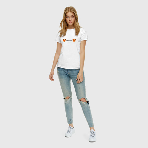 Женская футболка с принтом Лисиськи Лисы, вид сбоку #3