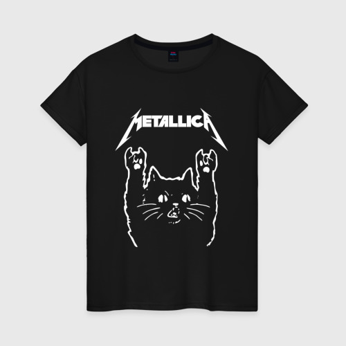 Женская футболка хлопок с принтом Metallica Металлика, вид спереди #2