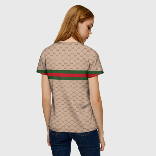 Женская 3D футболка с принтом Juicy цыганка Гуччи, вид сзади #2