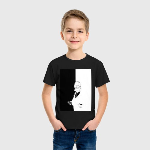 Детская футболка хлопок с принтом Симпсон Simpson, фото на моделе #1