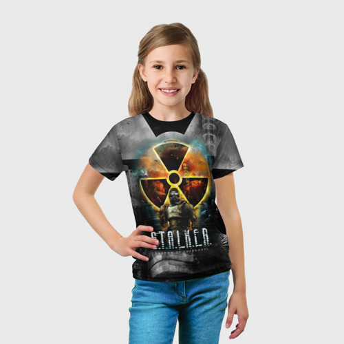 Детская футболка 3D с принтом Stalker Shadow of Chernobyl Сталкер Тени Чернобыля, вид сбоку #3