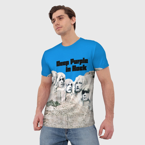 Мужская 3D футболка с принтом Deep Purple in Rock, фото на моделе #1