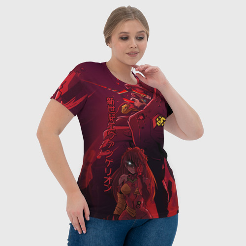 Женская футболка 3D с принтом ЕВАНГЕЛИОН РОБОТ И ГЕРОИНЯ, фото #4