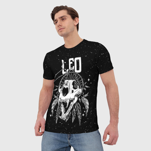 Мужская футболка 3D с принтом Dark Leo, фото на моделе #1