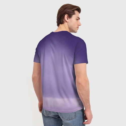 Мужская футболка 3D с принтом BTS Purple, вид сзади #2