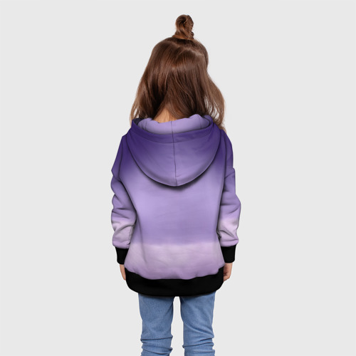 Детская 3D толстовка с принтом BTS Purple, вид сзади #2