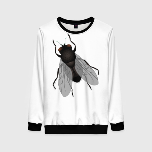 Женский свитшот 3D с принтом Большая муха, вид спереди #2