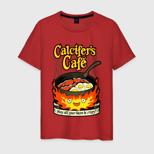 Мужская футболка хлопок с принтом Calcifer cook, вид спереди #2