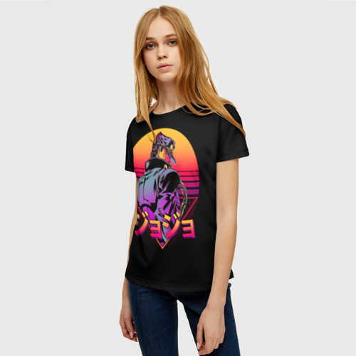 Женская футболка 3D с принтом Ретровейв Джотаро, фото на моделе #1
