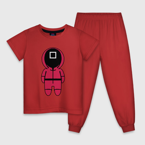 Детская пижама хлопок с принтом Игра с кальмарами, вид спереди #2