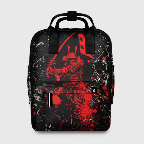 Женский рюкзак 3D с принтом Красный Японский Самурай | Samurai, вид спереди #2