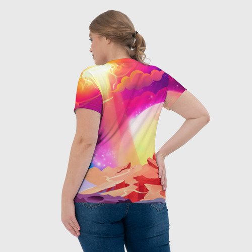 Женская футболка 3D с принтом Опасная Meg Brawl Stars, вид сзади #2