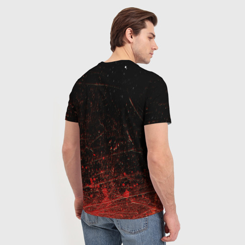 Мужская футболка 3D с принтом Слипкнот Гранж | Slipknot Grunge, вид сзади #2