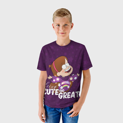 Детская 3D футболка с принтом Being cute and great, фото на моделе #1