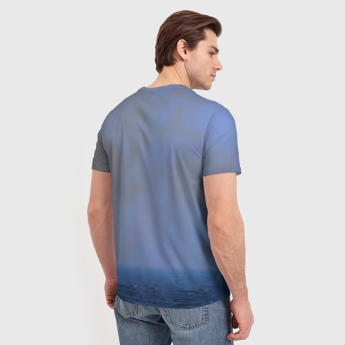 Мужская 3D футболка с принтом Выстрел из крейсера, вид сзади #2