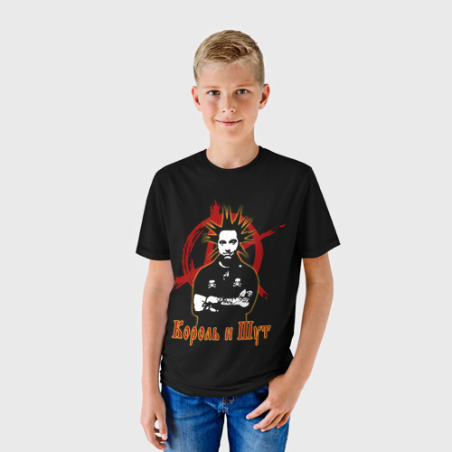 Детская футболка 3D с принтом Король и Шут анархия, фото на моделе #1