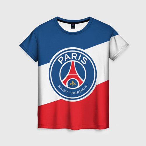Женская футболка 3D с принтом Paris Saint-Germain FC, вид спереди #2