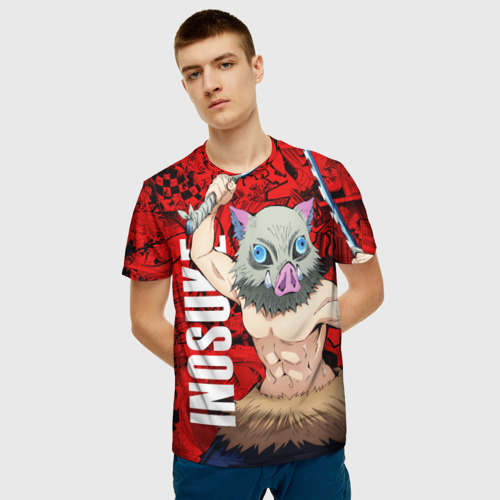 Мужская 3D футболка с принтом Иноске, Клинок, рассекающий демонов, фото на моделе #1