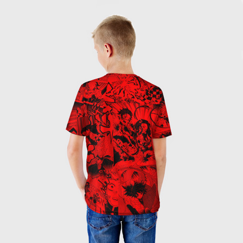 Детская футболка 3D с принтом Иноске, Клинок, рассекающий демонов, вид сзади #2