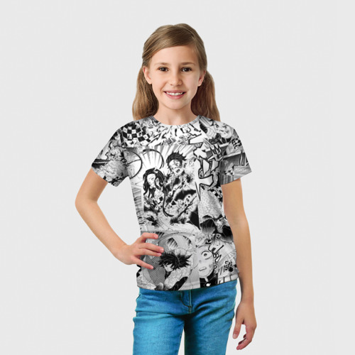Детская 3D футболка с принтом Клинок, рассекающий демонов, МАНГА, вид сбоку #3