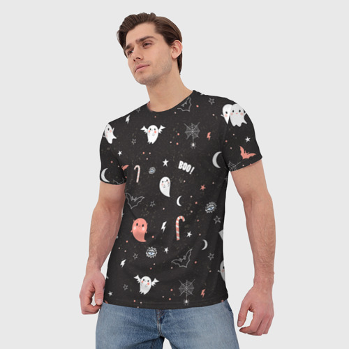 Мужская футболка 3D с принтом Halloween Dark, фото на моделе #1