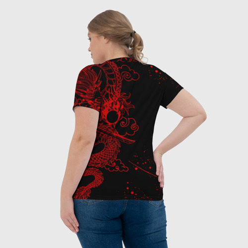 Женская футболка 3D с принтом ТОКИЙСКИЕ МСТИТЕЛИ КРАСНЫЙ ДРАКОН, вид сзади #2