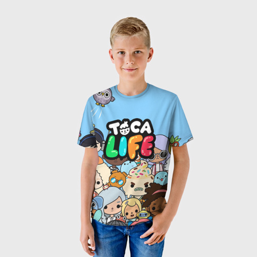 Детская футболка 3D с принтом TOCA BOCA ТВОЯ ИСТОРИЯ / STORIES, фото на моделе #1